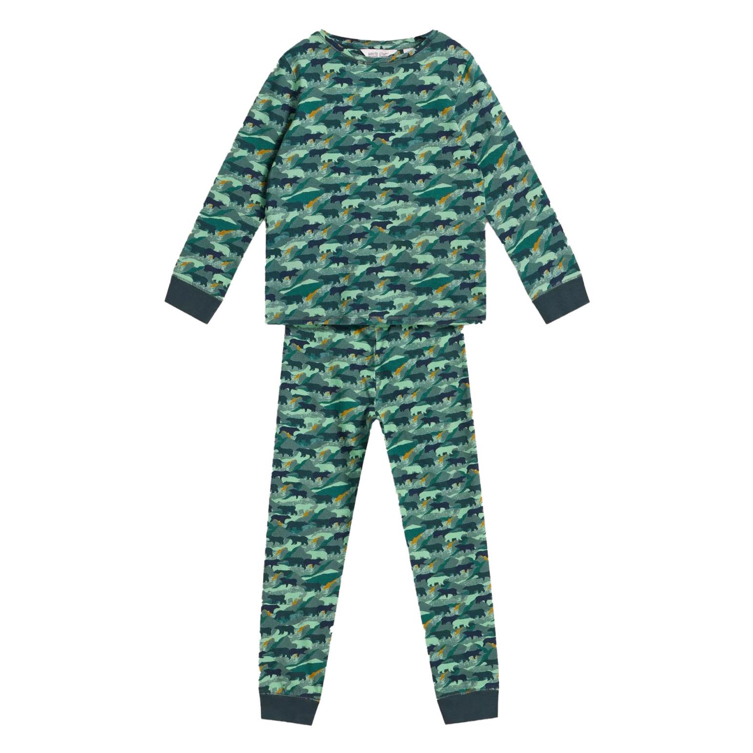 White Stuff Camo Bear PJ Set